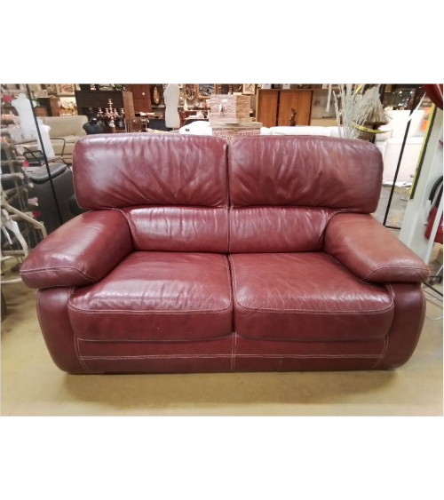 CANAPE FIXE 2 PLACES CUIR L160