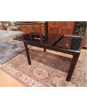 TABLE VERRE PIED MÉTALLIQUE  1 ALLONGE 120