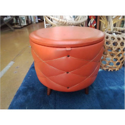 POUF COFFRE VINTAGE PU