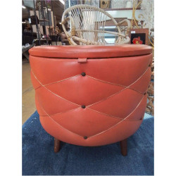 POUF COFFRE VINTAGE PU