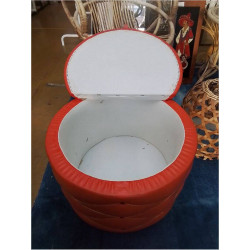 POUF COFFRE VINTAGE PU