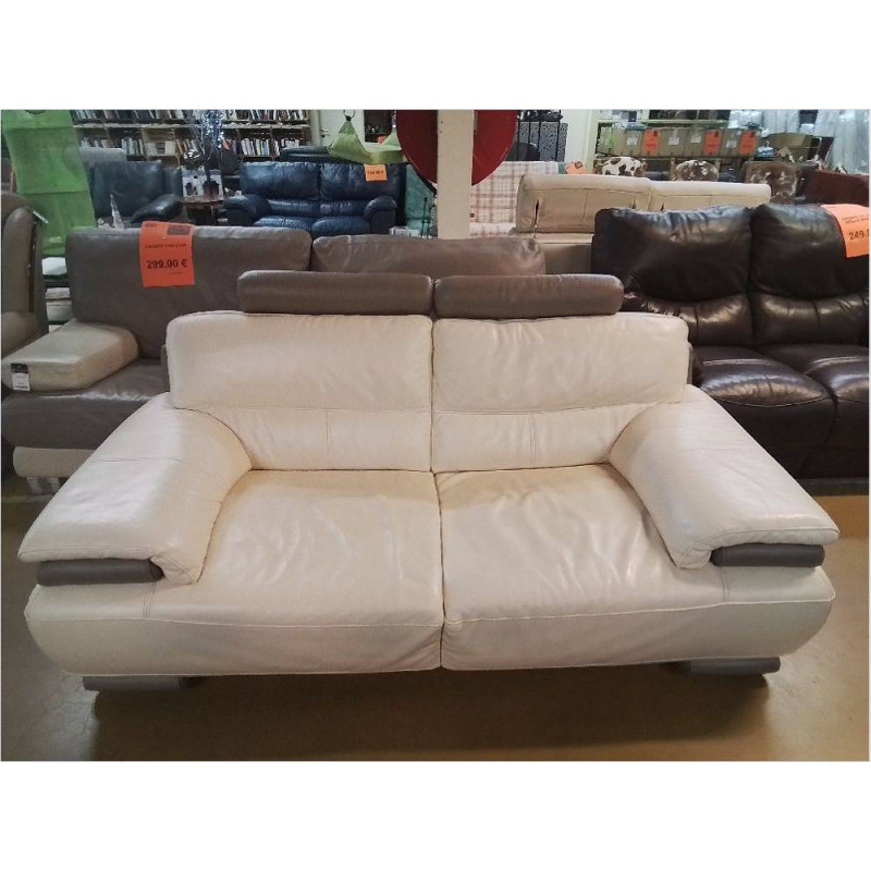 CANAPE FIXE 2 PLACES  CUIR L 185