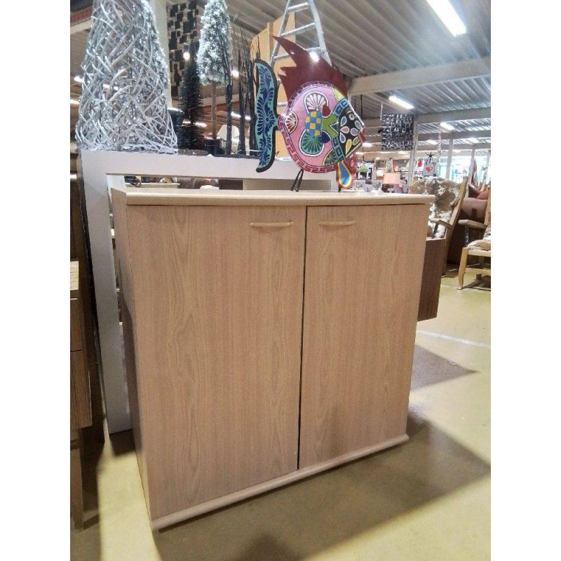 MEUBLE 2 PORTES 80X80X46 PLACAGE HETRE