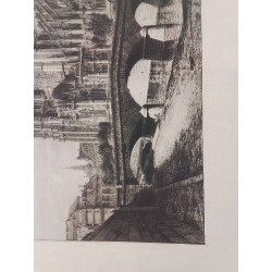 EAU FORTE NOTRE DAME DE PARIS 1866