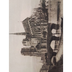 EAU FORTE NOTRE DAME DE PARIS 1866