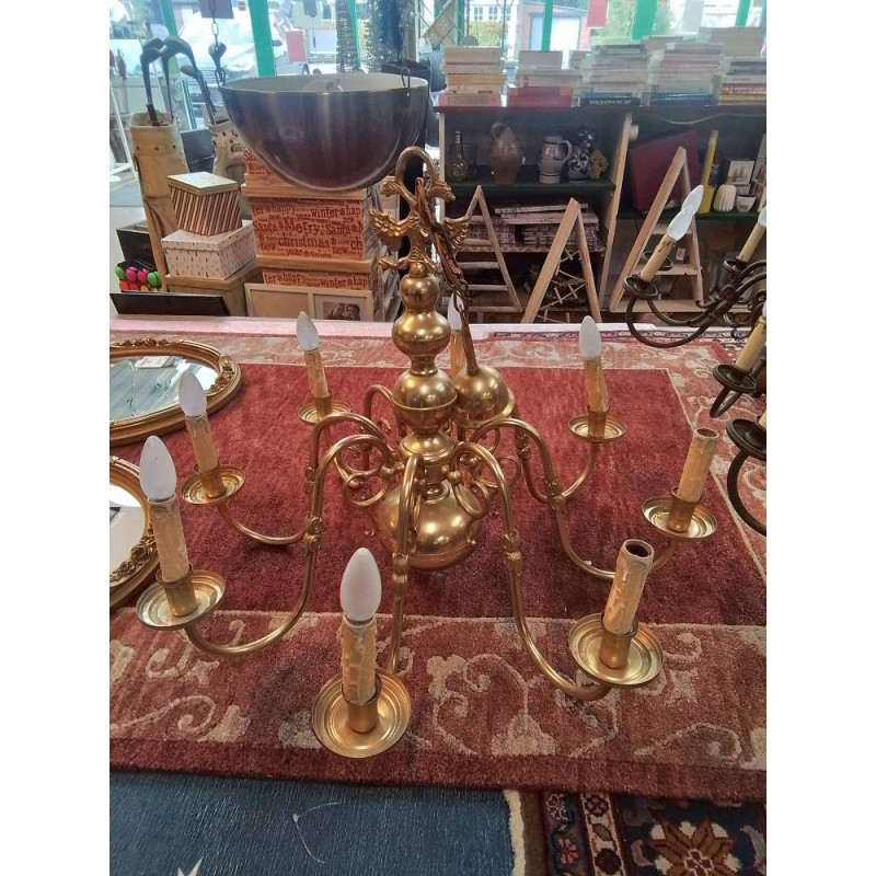 LUSTRE 8 BRANCHES DORE