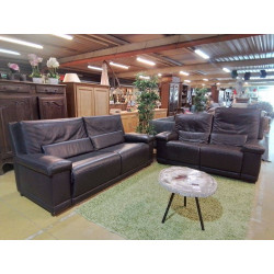 CANAPE 2 PLACES CUIR RELAX 2X MOTEURS 