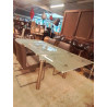 TABLE EN VERRE 160X90 ALLONGES 2X 50 CM