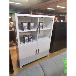 MEUBLE 2 PORTES VITRE ET 2 PLAINES MODERNE