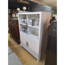 MEUBLE 2 PORTES VITRE ET 2 PLAINES MODERNE