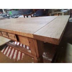TABLE DE FERME CHENE 2 TIROIRS