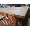 TABLE DE FERME CHENE 2 TIROIRS