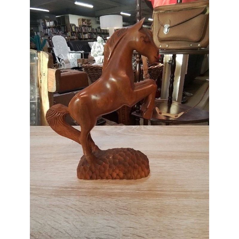 STATUE CHEVAL BOIS