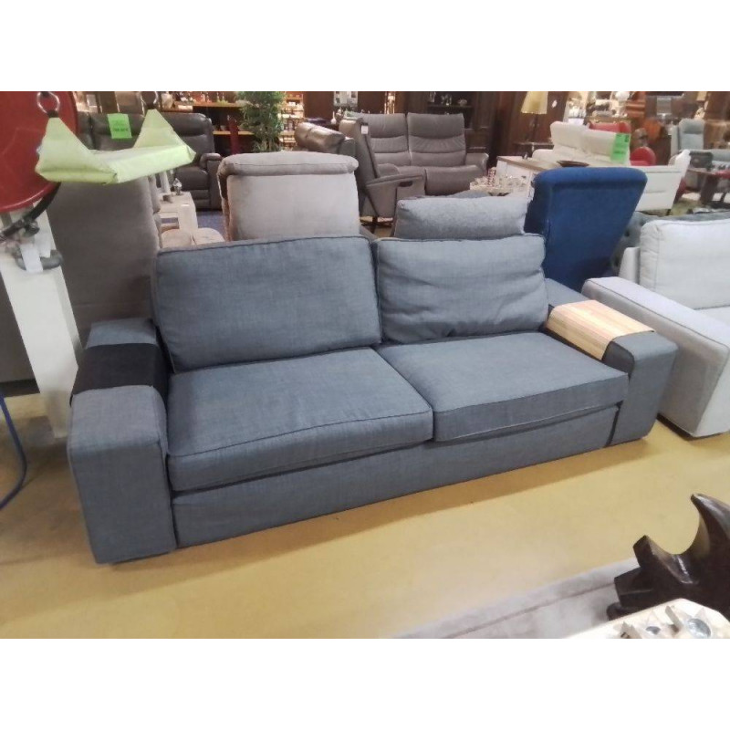 CANAPE 3 PLACES TISSU GRIS