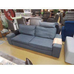 CANAPE 3 PLACES TISSU GRIS