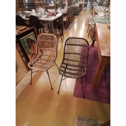 LOT 6 CHAISES  ROTIN 