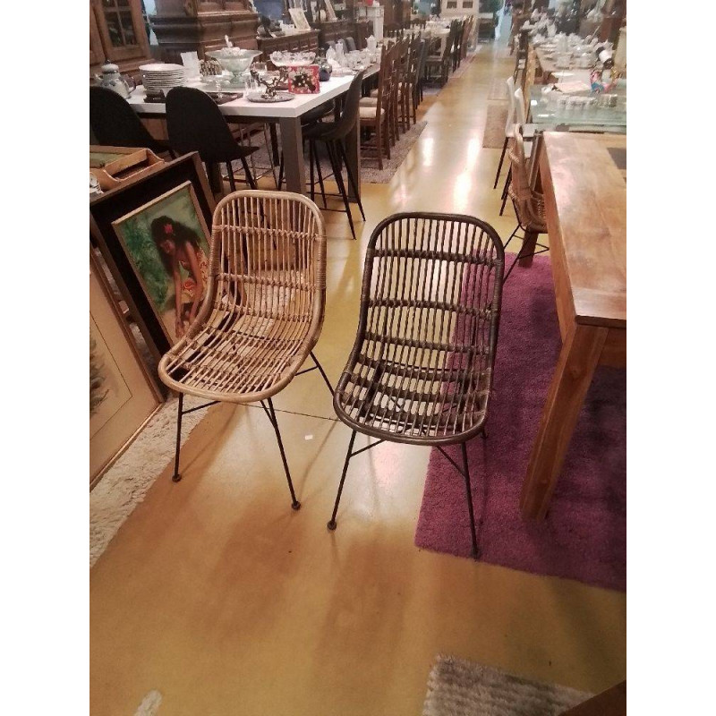 LOT 6 CHAISES  ROTIN 