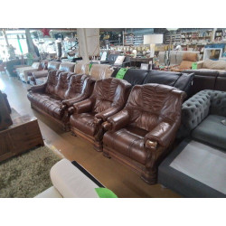 SALON 3/1/1 BOISERIE CHENE +CUIR 