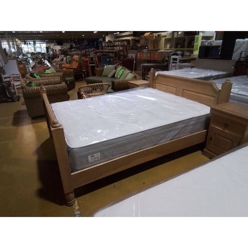 LIT EN CHENE MASSIF 160 +SOMMIERS 