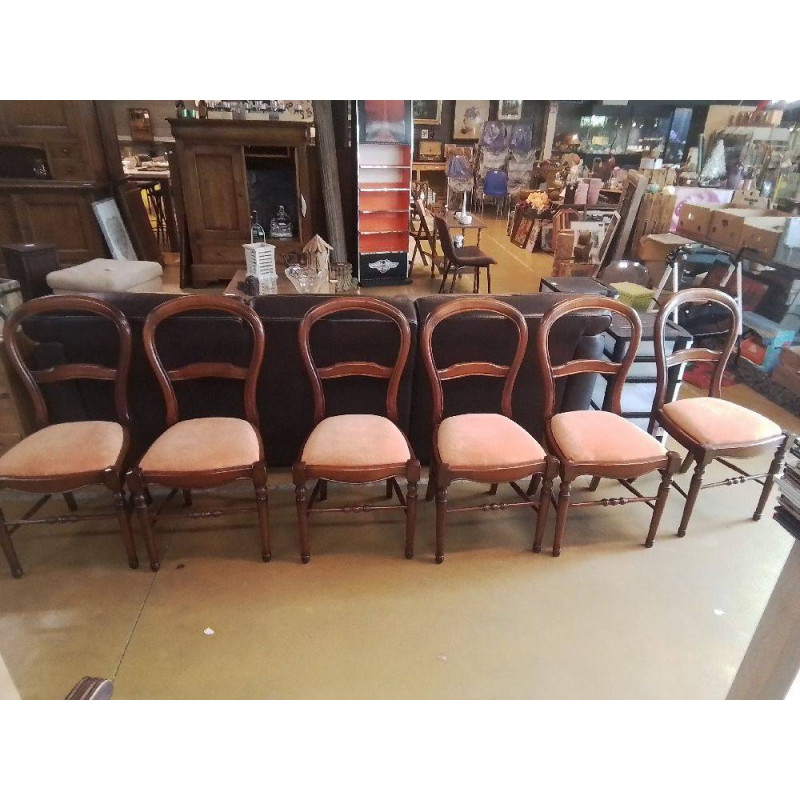 LOT 6 CHAISSE MERISIER FONT TISSU