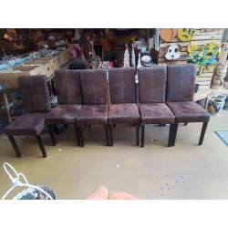 LOT DE 6 CHAISE NUBUCK