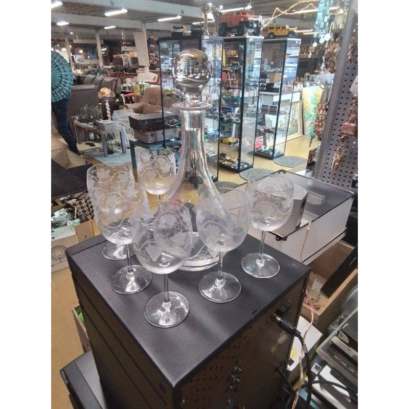 CARAFE + 6 VERRES CRISTAL 