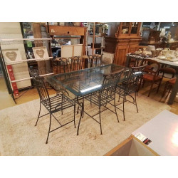 TABLE + 6 CHAISES EN FONTE 