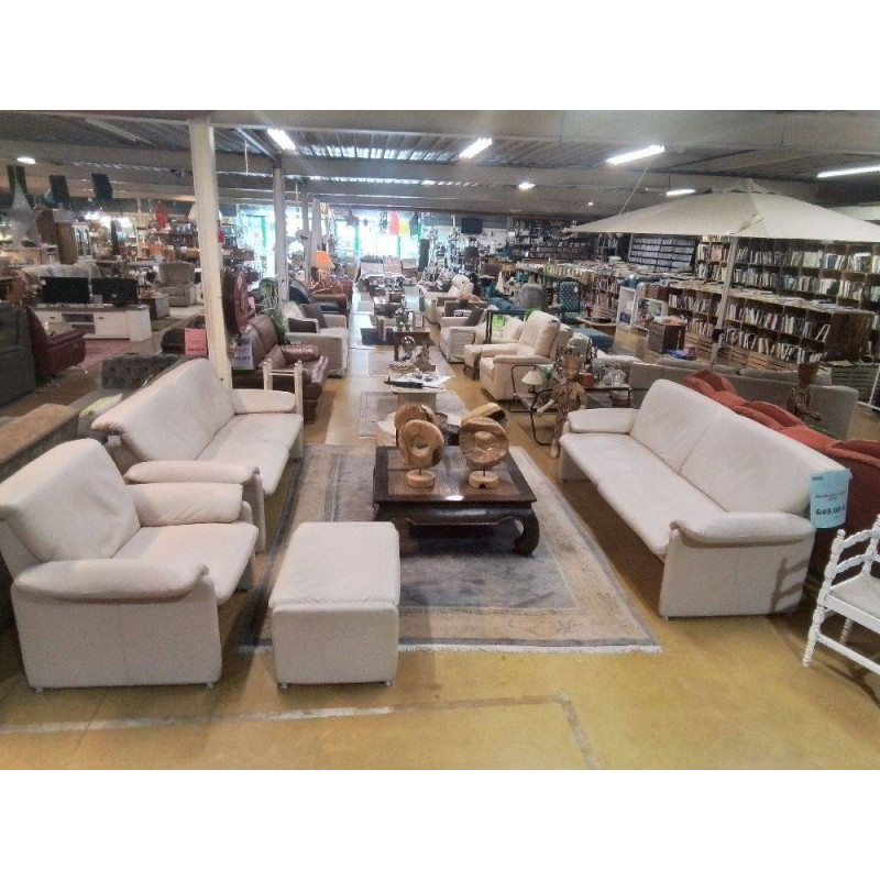 SALON 3/2/1+POUF CUIR 