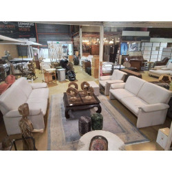 SALON 3/2/1+POUF CUIR 