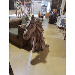 BUSTE CHEVAL H 1M EN BOIS EXOTIQUE 