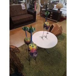 ENSEMBLE DE 3 AUTRUCHES EN METAL 