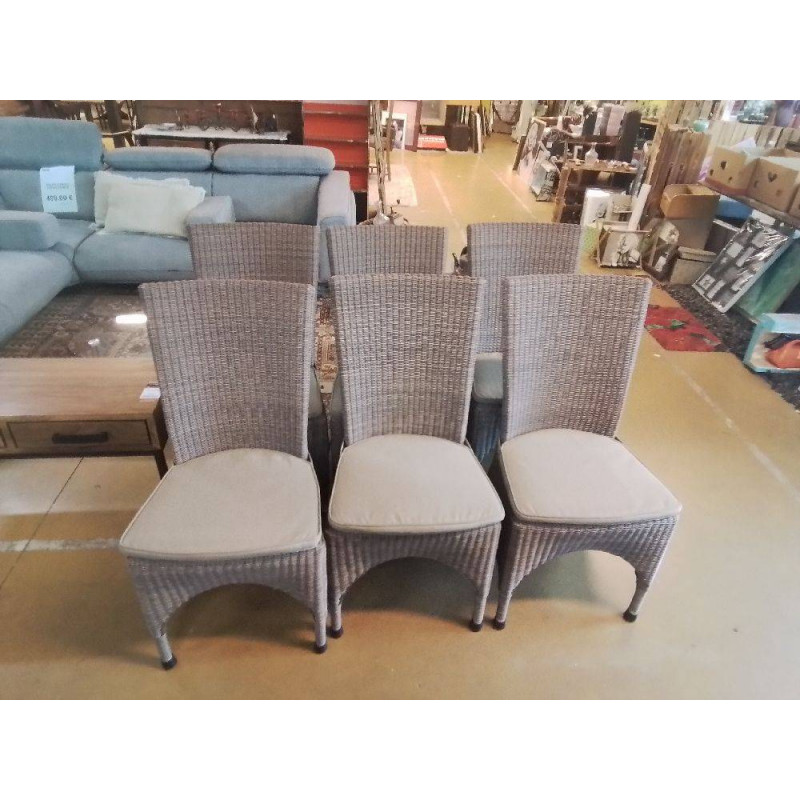 LOT DE 6 CHAISSE EN OSIER