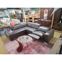 SALON D\'ANGLE CUIR EN L\'ETAT